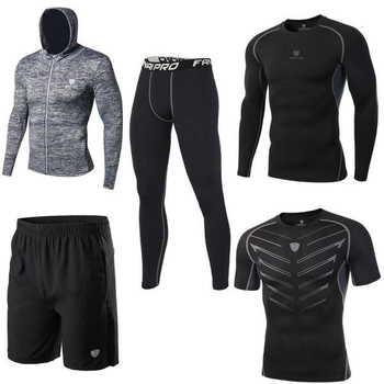 Мужской комплект одежды для спорта Fannai Черный-серый FAH10