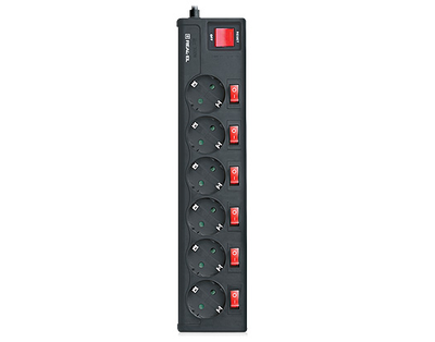 Фильтр питания REAL-EL RS-6 Extra 1.8 м черный