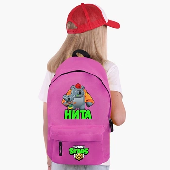 Рюкзак детский Бравл Старс Нита (Brawl Stars Nita) (9263-1017) 17 л Розовый