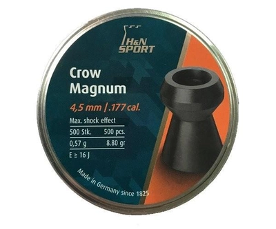 Пули пневматические H&N Crow Magnum Кал. 4.5 мм Вес - 0.57 г 500 шт/уп. 14530119