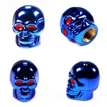 Захисні ковпачки на ніпель Череп Alitek Skull Синій, 4 шт (67303)