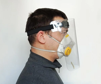 Ізолююча маска для обличчя БРТ Захисний прозорий щиток із застібкою