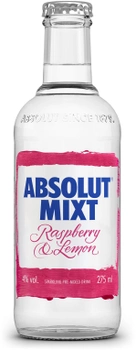 Напиток слабоалкогольный газированный Absolut Mixt Raspberry & Lemon 0.275 л 4.0% (7312040322947)