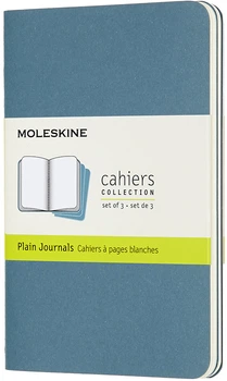 Набор записных книг Moleskine Cahier 9 x 14 см 3 шт по 64 страницы без линовки Голубой (8058647629612)
