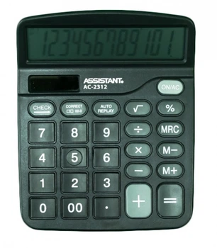 Калькулятор Assistant AC-2312 Чорний 138х103х27 мм