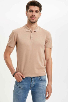 Чоловіче поло DeFacto 3XL Бежеве (DeF T-shirt -7062-5)