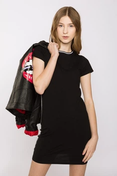 Платье Reporter Young (213-0225G-15-100-1) 140 см. черное с полосками