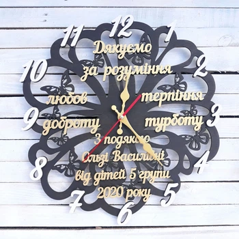 Часы настенные именные с пожеланиями, подарок учителю HWD (A0283)