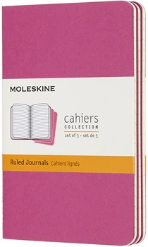 Набір нотатників Moleskine Cahier 9 x 14 см 3 шт. по 64 сторінки в лінійку Рожевий (8058647629643)