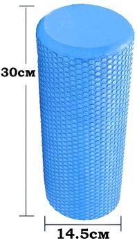 Массажный ролик Wealis EVA Foam 30 см синий (легкий роллер, мягкий валик, цилиндр для МФР и йоги, массажер для спины, ног, рук, шеи) (WS-FR30-EVA)