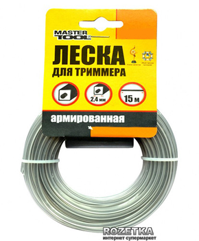 Леска для триммера армированная Mastertool 3 мм 15 м квадрат (19-1330)