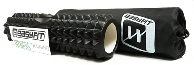 Массажный ролик EasyFit 45x13 см mod.2.2 черный (роллер, валик, цилиндр для МФР и йоги, массажер для спины, ног, рук, шеи) EF-SC2.2-BK