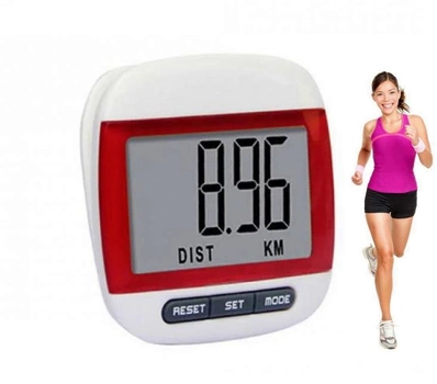 Шагомер с ЖК- дисплеем устройство для подсчёта шагов калорий и расстояния (68923650) Красный
