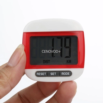 Шагомер с ЖК- дисплеем устройство для подсчёта шагов калорий и расстояния (68923650) Красный