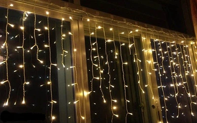 Гирлянда светодиодная LTL Sople занавес 100 led длина 3.2 метра теплая Warm White с переходником