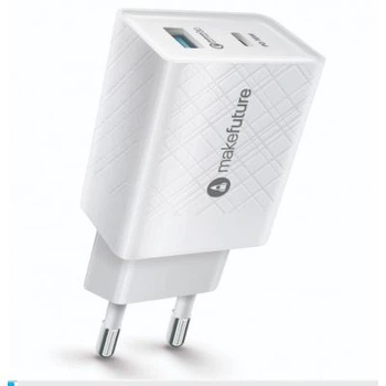 Зарядное устройство MakeFuture 42W Type-C PD + USB QC3.0 White (MCW-322PWH)