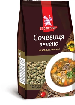Чечевица зеленая Сто Пудов, 0,35 кг