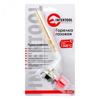 Пальник газовий регулятор, сопло D=10мм INTERTOOL GB-0024