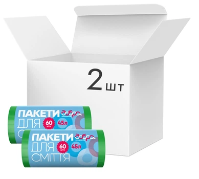 Упаковка пакетів для сміття Добра Господарочка 45 л 2 рулони по 60 шт. Зелених (4820086521833)