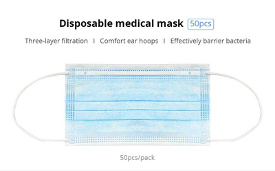Маски медицинские Face Mask Disposable. 50 штук