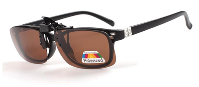 Поляризационная накладка на очки RockBros коричневая маленькая