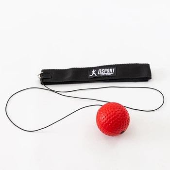 Тренажер fight ball (файт бол) мячик для бокса на резинке OSPORT Lite Plus (OF-0007) Красный