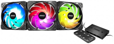 Набор вентиляторов MSI MAX F12A-3H ARGB (3pcs Pack), 120x120x25мм + Remote + ARGB controller