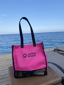Пляжна сумка Sand&Beach Рожевий (сумка для пісочниці з сітчатим дном (9122221)