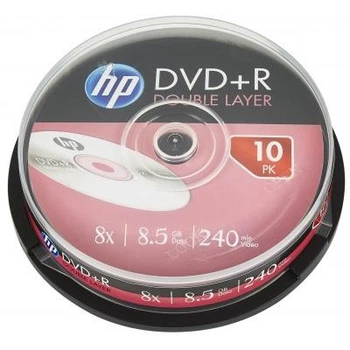 Диск DVD HP DVD+R 8.5 GB 8X DL 10шт Spindle (69309/DRE00060-3)
