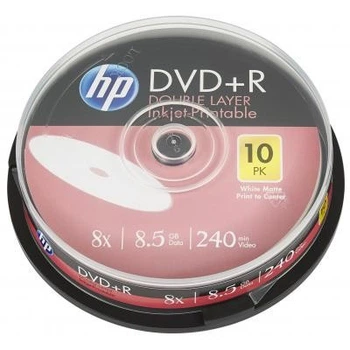 Диск DVD HP DVD+R 8.5 GB 8X DL IJ PRINT 10шт Spindle (69306/DRE00060WIP-3)