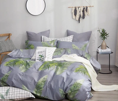 Комплект постільної білизни Zastelli Полуторний 145x210 см Leaves on Blue бязь (2500000992070)