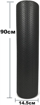 Массажный ролик Wealis Foam Roller 90 см черный (лёгкий и мягкий роллер-валик для МФР и йоги, массажер для спины, ног, рук, шеи) WS-FM90-Blk