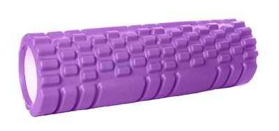 Массажный ролик EasyFit Grid Roller Mini 30 см фиолетовый (роллер, валик, цилиндр, массажер для спины, ног, рук, шеи)