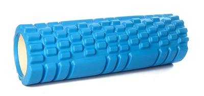 Массажный ролик EasyFit Grid Roller Mini 30 см синий (роллер, валик, цилиндр, массажер для спины, ног, рук, шеи)