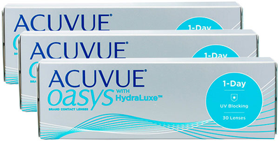 Контактні лінзи Johnson&Johnson Acuvue Oasys 1-Day with Hydraluxe TRIO BC=9.0 DIA=14.3 PWR=-7.50 90 лінз
