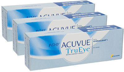 Контактні лінзи Johnson&Johnson 1-DAY ACUVUE Tru Eye TRIO BC=8.5 DIA=14.2 PWR=-3.25 90 лінз