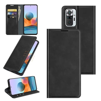 Чехол Taba Retro-Skin для Xiaomi Redmi Note 10 Pro книжка кожа PU с визитницей черный