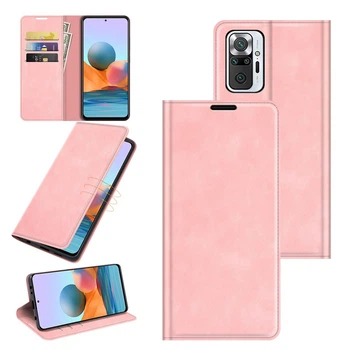 Чехол Taba Retro-Skin для Xiaomi Redmi Note 10 Pro книжка кожа PU с визитницей розовый