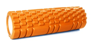 Массажный ролик EasyFit Grid Roller Mini 30 см оранжевый (роллер, валик, цилиндр, массажер для спины, ног, рук, шеи)