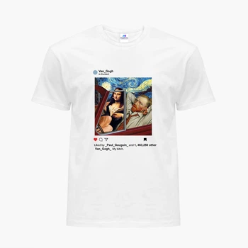 Футболка женская Винсент Ван Гог и Джоконда Инстаграм (Vincent van Gogh and La Gioconda Instagram) (8976-2952-9) XL Белая