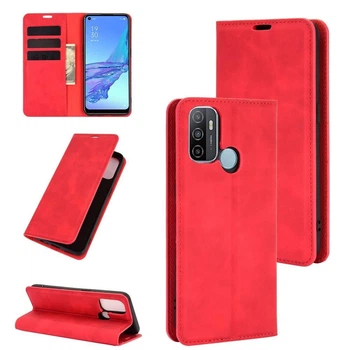 Чохол Taba Retro-Skin для OPPO A53 книжка шкіра PU з візитницею червоний