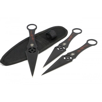 Метальні ножі набір 3 штуки в чохлі K004 Чорний