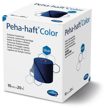 Бинт когезивный фиксирующий Peha-haft Color синий 10 см x 20 м 1шт