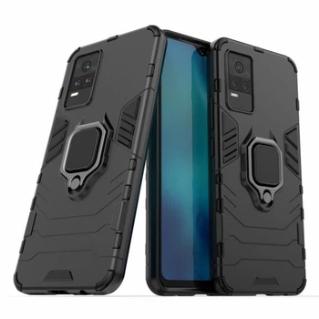 Чехол с подставкой Deexe Hybrid Case для VIVO V21e - Black