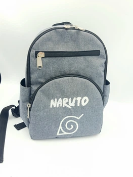Школьный рюкзак Наруто молодежный для подростков Naruto серый рюкзак .