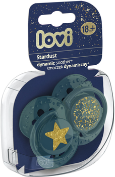 Пустушка силіконова динамічна Lovi Stardust Зелена 18+ місяців 2 шт. (22/895_green)