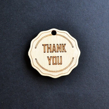 Дерев'яні бирки "THANK YOU"(1шт). Ярлики, лейби, бірочки з дерева для пакування крафтових товарів ручної роботи