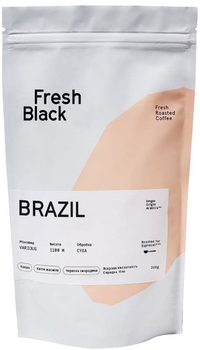 Кава в зернах Fresh Black Brasil Diamond 200 г (4820205020742)