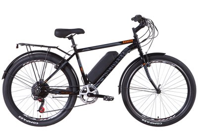 Електровелосипед Discovery RANGER 18" 350Вт 36В редуктор., 8.8Ач дисплей, САП, з кріп. на раму, чорно-оранжевий