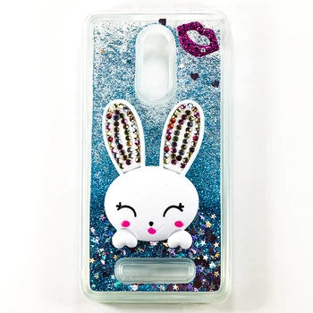 Чехол Glitter для Xiaomi Redmi Note 3 / Note 3 Pro бампер жидкий блеск Заяц Синий